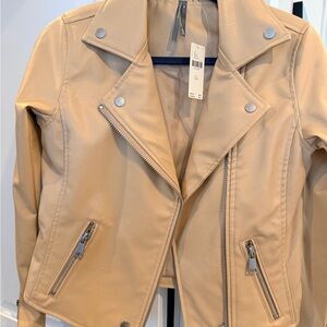 Anthropologie Beige Leather Jacket